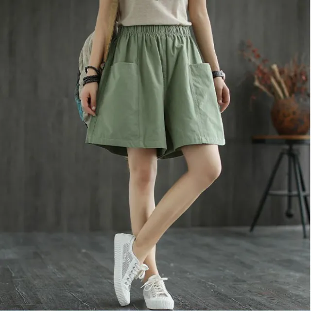 【Everyday select】顯瘦百搭休閒五分棉短褲45~68kgs(女短褲五分褲)