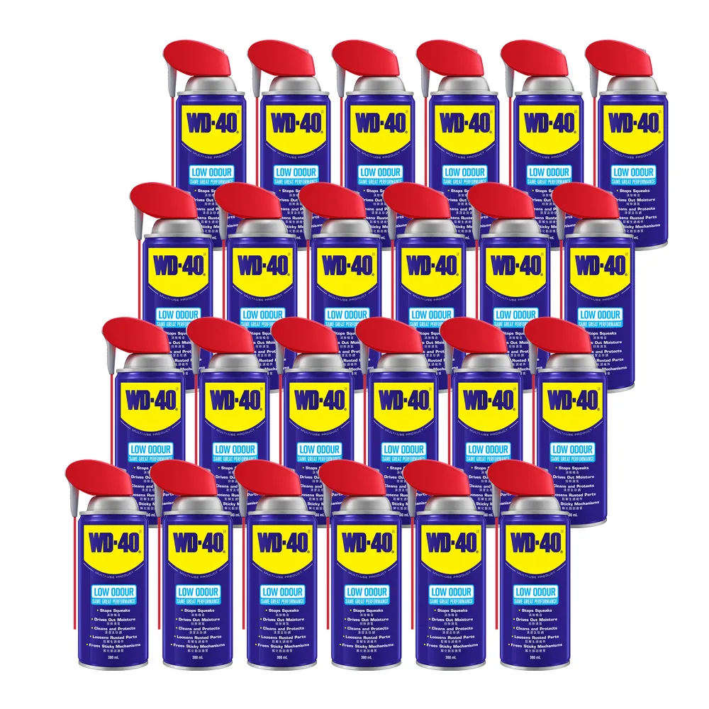 【WD-40】微氣味 多功能除銹潤滑劑附專利型活動噴嘴 300ml 24罐入/箱(WD40)