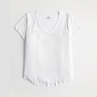 【HOLLISTER Co】HCO 海鷗 經典刺繡海鷗素面短袖T恤 上衣-女-白色(平輸品/雙11/短T)