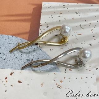 【卡樂熊】氣質簡約珍珠扭夾造型髮夾(珍珠髮夾)