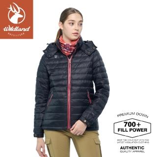 【Wildland 荒野】女 700FP可拆帽極暖鴨絨外套《黑》0B02101/連帽外套/羽絨衣/夾克(悠遊山水)