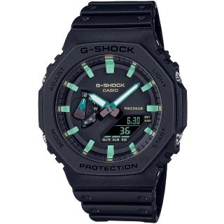 【CASIO 卡西歐】G-SHOCK 八角防護構造雙顯手錶 情人節 禮物(GA-2100RC-1A/速)