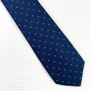 【vivi 領帶家族】流行窄版7cm領帶。手打、拉鍊可選(011903藍綠花)