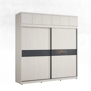 【文創集】摩克6.1尺六吊衣桿推&開門加高衣櫃/收納櫃組合