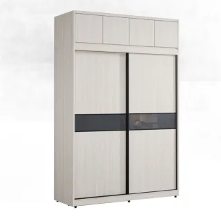 【文創集】摩克4.1尺單抽雙吊衣桿拉盤推&開門加高衣櫃/收納櫃組合