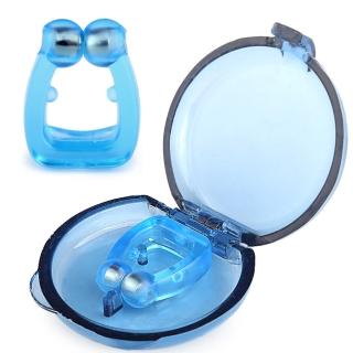 【DAYOU】los1615D新款藍色防打呼嚕磁吸止鼾器男女通用迷妳便攜易取柔軟通氣鼻夾器(大友)