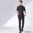 【RODBELL 羅德貝爾】黑色素面短袖修身襯衫(抗皺、吸濕排汗、聚酯纖維、修身襯衫)