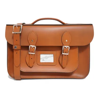 【The Leather Satchel Co.】14吋 英國手工牛皮劍橋包 手提包 肩背包 側肩包 後背包 多功能三用包(倫敦棕)