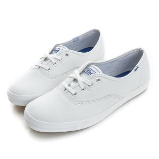 【Keds】CHAMPION 品牌經典皮革休閒鞋(白)