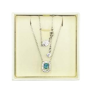 【SWAROVSKI 施華洛世奇】Millenia 系列 八角形 項鏈(綠水晶 鍍白金色)