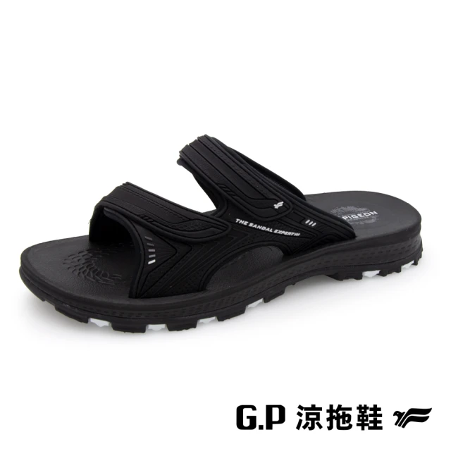 【G.P】男款高緩震耐用雙帶拖鞋G3760-黑色(SIZE:37-45 共三色)