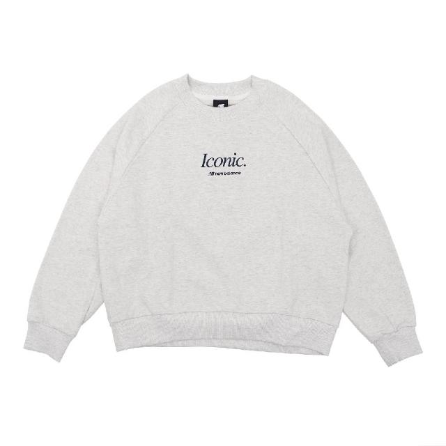 【NEW BALANCE】長袖上衣 Athletics Sweatshirts 女款 灰白 寬鬆 短版設計 休閒 NB 大學T(AWT31557SAH)