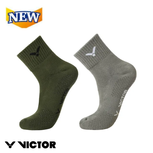 【VICTOR 勝利體育】運動LOGO中性襪 低筒、止滑(C-5101 G/H 森林綠/岩石麻)