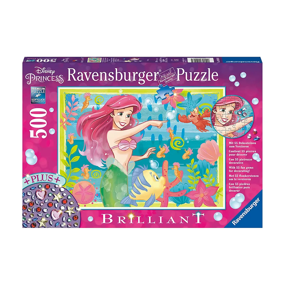 【Ravensburger】維寶拼圖  閃鑽版迪士尼小美人魚 500片