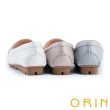 【ORIN】輕甜色系壓紋牛皮馬銜釦樂福鞋(淺藍)