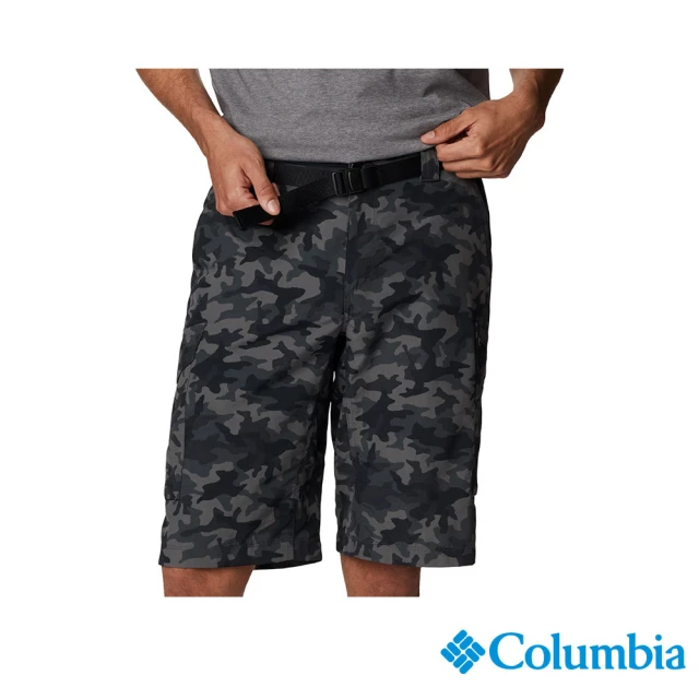 【Columbia 哥倫比亞 官方旗艦】男款-Silver Ridge™UPF50快排迷彩短褲-黑迷彩(UAE47230BQ)