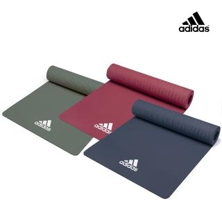 【adidas 愛迪達】Yoga 輕量波紋瑜珈墊-8mm(三色可選)