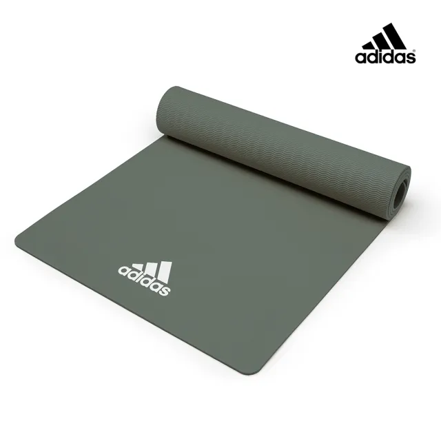 【adidas 愛迪達】Yoga 輕量波紋瑜珈墊-8mm(三色可選)