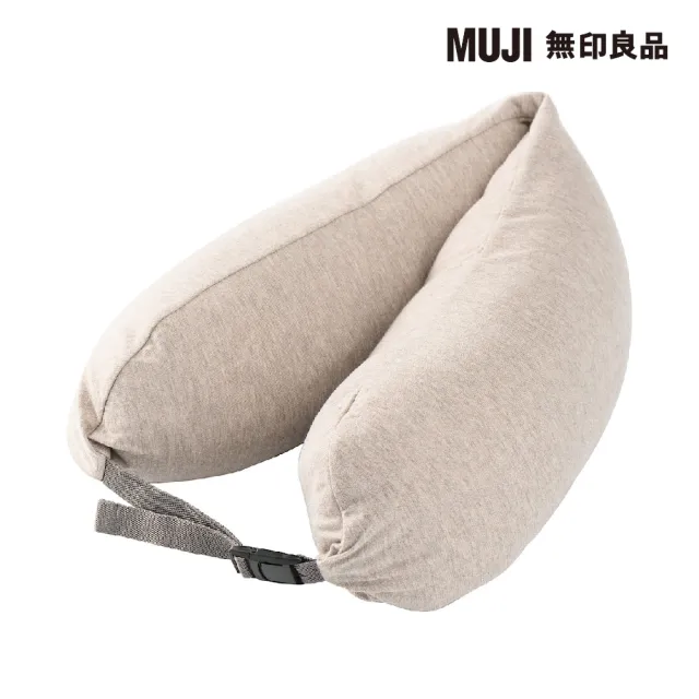 【MUJI 無印良品】微粒貼身靠枕附帽/米