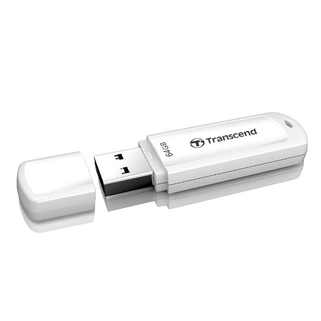 【Transcend 創見】JetFlash730 USB3.1 64GB 隨身碟-典雅白(TS64GJF730 新舊包裝隨機出貨)