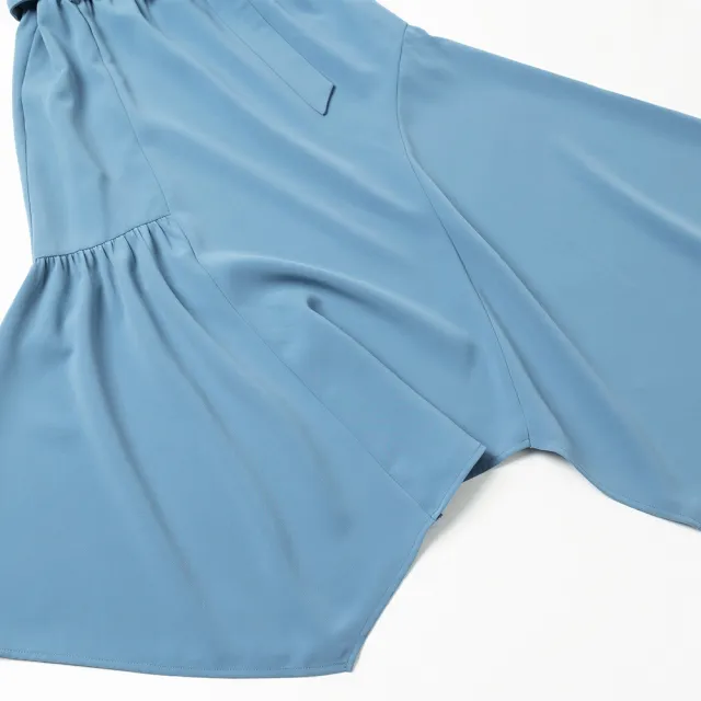 【OUWEY 歐薇】都會排釦不規則裙擺背心洋裝(藍色；S-L；3232397504)