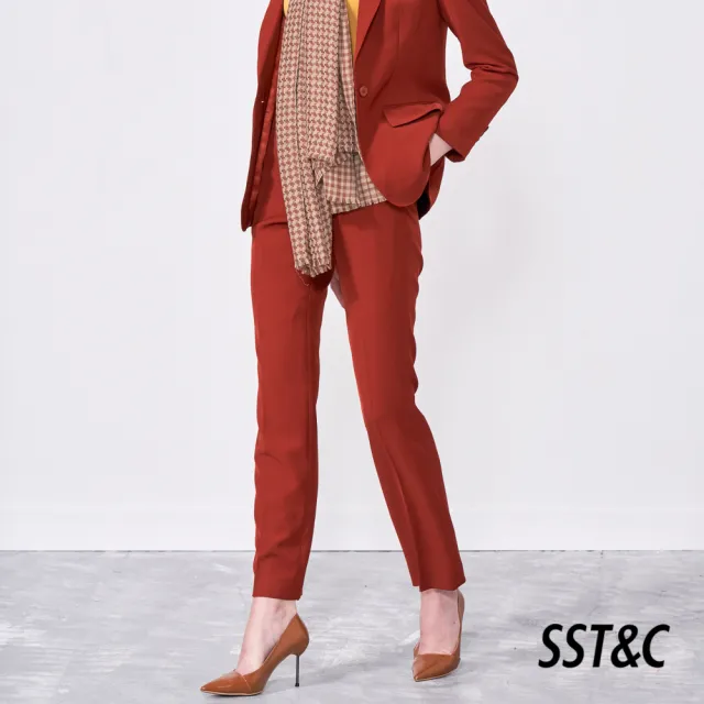 【SST&C 最後55折】磚紅直筒修身西裝褲7262009006