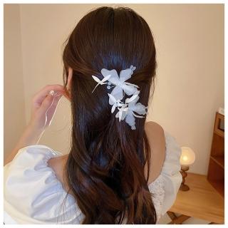 【HaNA 梨花】含蓄又高階感．仙氣溫柔蝴蝶髮夾一對(髮夾 抓夾 髮插 髮簪)