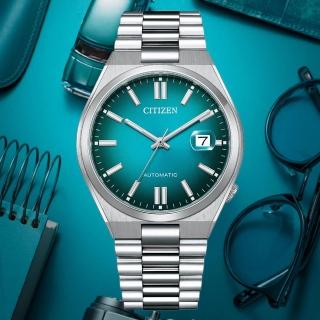 【CITIZEN 星辰】Mechanical馬卡龍漸層撞色機械錶-藍x銀/40mm 母親節限定(NJ0151-88X)