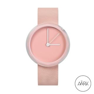 【AARK】極簡主義真皮革腕錶 38mm(俏麗粉)
