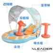【Leader X】超值戲水樂園大全配 210cm(游泳池 溜滑梯 水槍 遮陽棚 籃框)