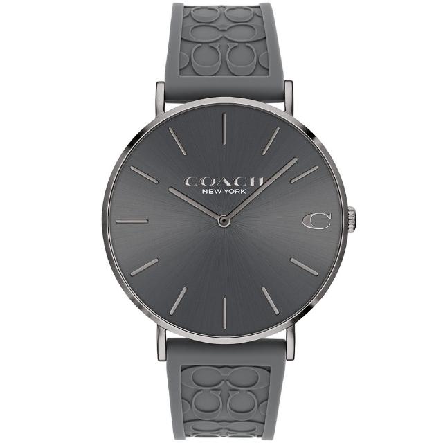 【COACH】官方授權經銷商 紳士時尚C字LOGO膠帶手錶-41mm 情人節 禮物(14602635)