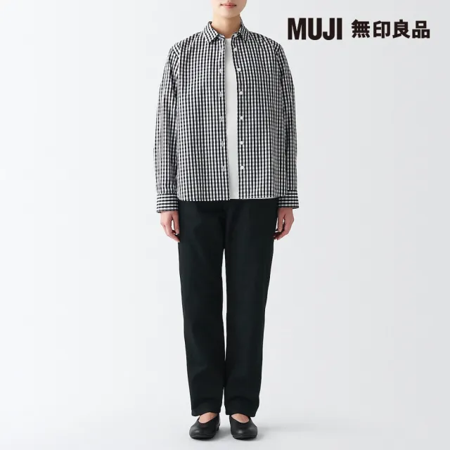 【MUJI 無印良品】女有機棉丹寧直筒褲(黑色)