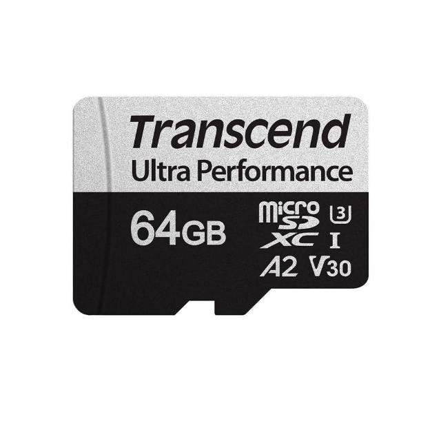 【Transcend 創見】USD340S microSDXC UHS-I U3 V30/A2 64GB 記憶卡(TS64GUSD340S附轉卡 新舊包裝隨機出貨)