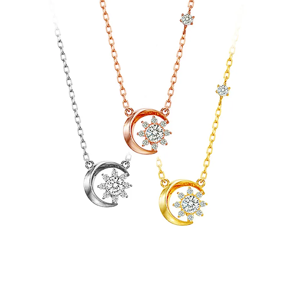 【CTJ】年貨節!10分 F/VVS 18K金 月影天然鑽 鑽石項鍊(鑽石閃耀時刻 只為摯愛的妳)