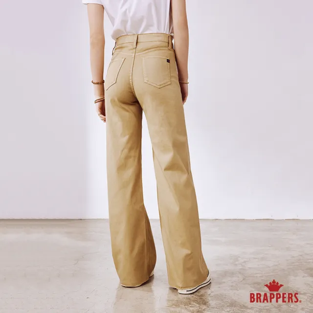 【BRAPPERS】女款 新美腳 ROYAL系列-中腰彈性寬褲(卡其)
