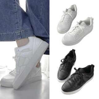 【FUFA Shoes 富發牌】經典拼接透氣男女休閒鞋-黑/白 1CK108/2CK108(女鞋/男鞋/小白鞋/女休閒鞋/平底鞋)