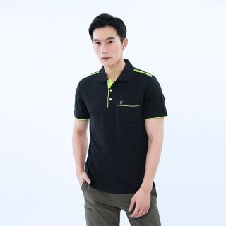 【遊遍天下】MIT臺灣製男款抗UV吸濕排汗機能POLO衫 黑(M-5L)