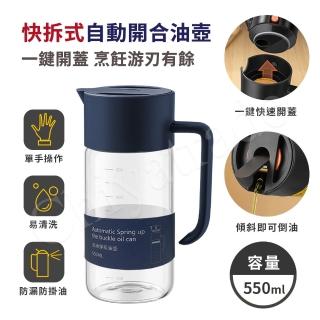 【百科良品】ZETON快拆式上蓋 自動開合 油瓶 油壺 醬油瓶 醋瓶 酒壺 調味瓶-550ml(藍)