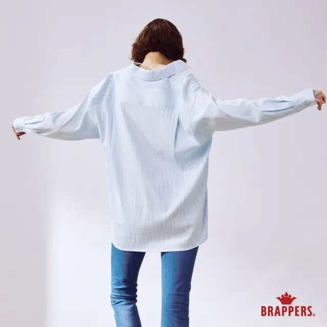 【BRAPPERS】女款 清新簡約條紋襯衫(水藍)