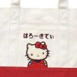 【小禮堂】Hello Kitty 帆布船型手提袋 - 米紅 復古系列(平輸品)