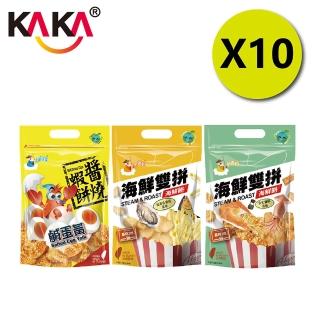 【KAKA】醬烤海鮮餅乾 老姜釣系列 10入組 好友分享包(團購美食/餅乾/洋芋片/醬烤/蝦餅)