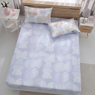 【HongYew 鴻宇】100%美國棉 防蹣抗菌 床包枕套組-達斯汀 多款(雙人)