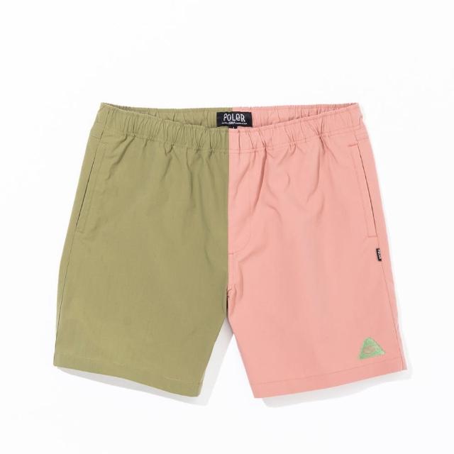 【POLER STUFF】日本限定 STRETCH RELAX SHORTS 彈性休閒短褲(綠.珊瑚雙色)