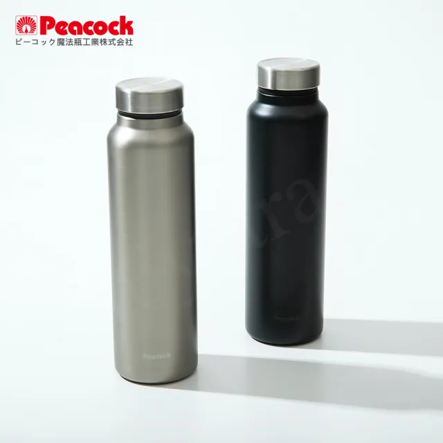 【Peacock 日本孔雀】商務休閒 不鏽鋼保冷保溫杯800ML-消光黑(輕量化設計)(保溫瓶)
