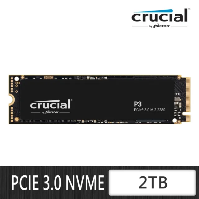 Crucial 美光】P3 NVMe PCIe M.2 2TB SSD 固態硬碟(CT2000P3SSD8