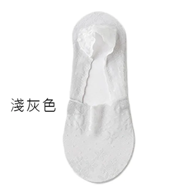 【OT SHOP】透膚蕾絲淺口隱形襪M1218(精梳棉襪底 腳跟止滑矽膠)