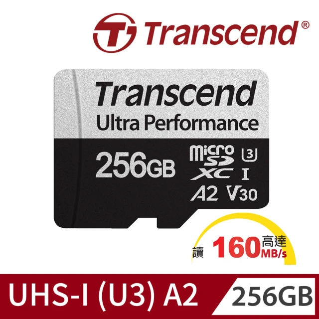 【Transcend 創見】USD340S microSDXC UHS-I U3 V30/A2 256GB 記憶卡(TS256GUSD340S附轉卡)