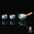 【LohasPottery 陸寶】知己側把茶組 汝窯天青色(一壺兩杯 雅緻木盒 繼承宋代美學氣韻和風采)