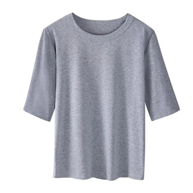 【設計所在】專注內搭系列 中袖T恤圓領棉收腰上衣 T3C0104(5色 S-3XL可選)