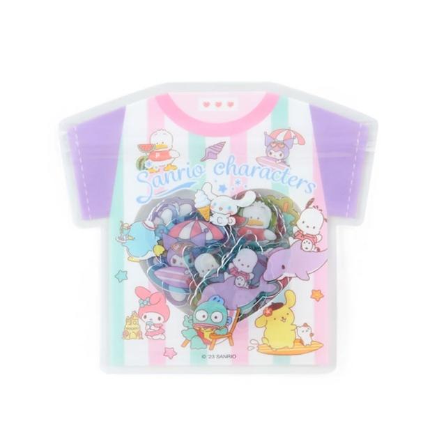 【小禮堂】Sanrio大集合 衣服夾鏈袋造型貼紙組 - 衣服款(平輸品)